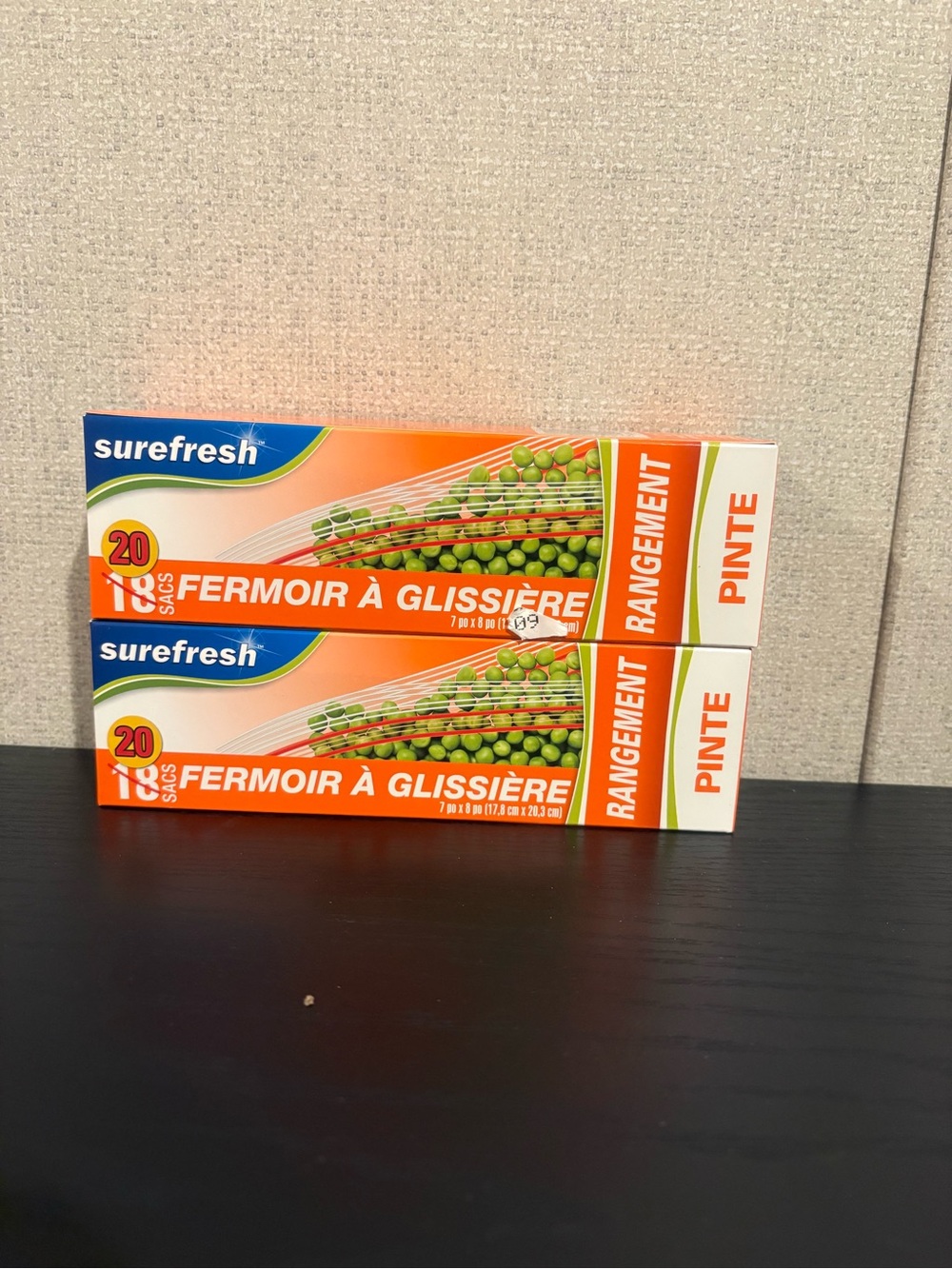 Refresh Orange and Green Resealable Pint Storage Bags - 20 Count Boxes